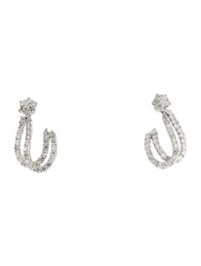 Pre-owned Earrings 18k 3.65ctw Diamond Drop  In Multi