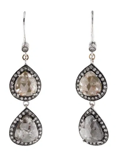 Pre-owned Earrings 18k 3.69ctw Diamond Drop  In Multi