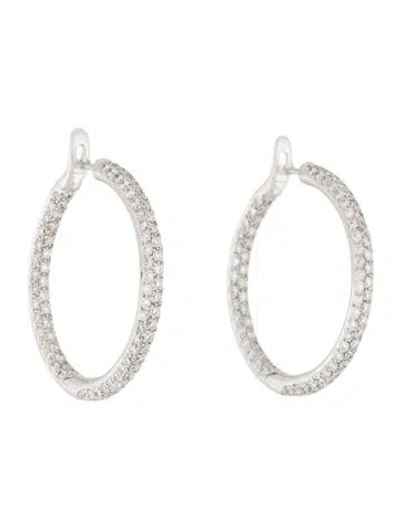 Pre-owned Earrings 18k 3.75ctw Diamond Pavé Inside Out Hoop  In Multi