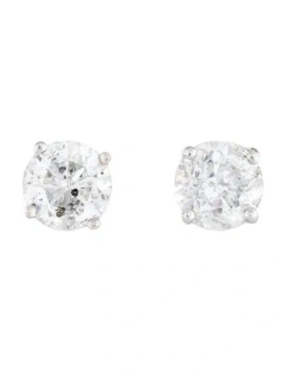 Pre-owned Earrings 18k 4.00ctw Diamond Stud  In Multi