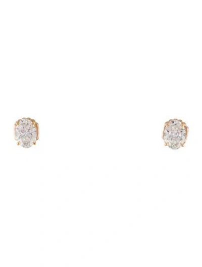 Pre-owned Earrings 18k 4.05ctw Lab-grown Diamond Stud  In Multi