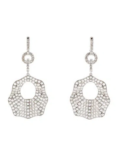 Pre-owned Earrings 18k 4.06ctw Diamond Drop  In Multi