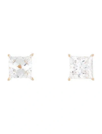 Pre-owned Earrings 18k 4.13ctw Lab-grown Diamond Stud  In Multi