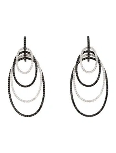Pre-owned Earrings 18k 4.64ctw Diamond Drop  In Multi