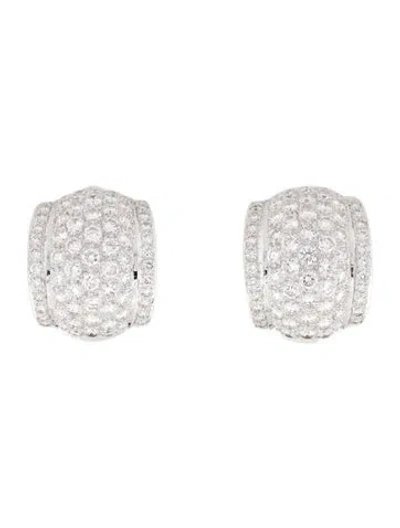 Pre-owned Earrings 18k 4.64ctw Diamond Earclips In Multi
