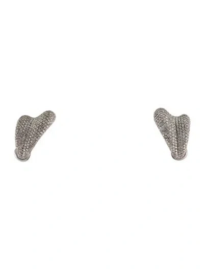 Pre-owned Earrings 18k 4.66ctw Diamond Clip-on  In Multi