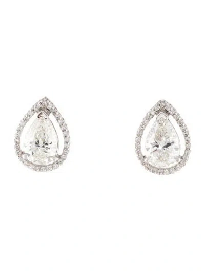 Pre-owned Earrings 18k 4.68ctw Lab-grown Diamond Stud  In Multi
