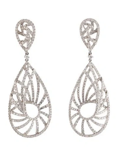 Pre-owned Earrings 18k 4.75ctw Diamond Drop  In Multi