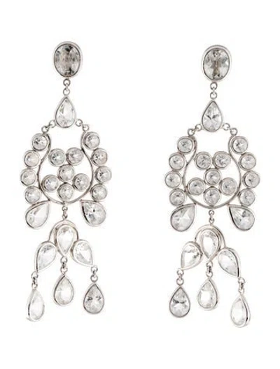Pre-owned Earrings 18k 47.76ctw Topaz Chandelier  In Multi