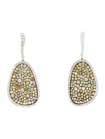 Pre-owned Earrings 18k 4.85ctw Diamond Drop  In Multi