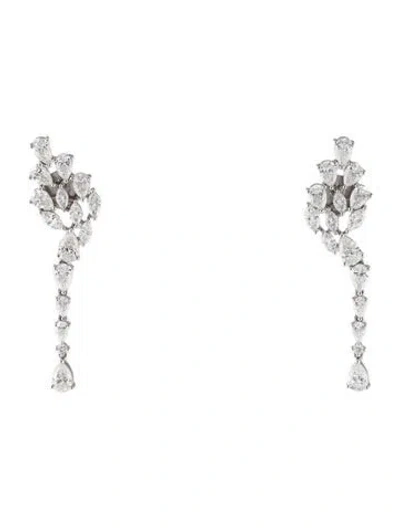 Pre-owned Earrings 18k 5.14ctw Diamond Drop  In Multi