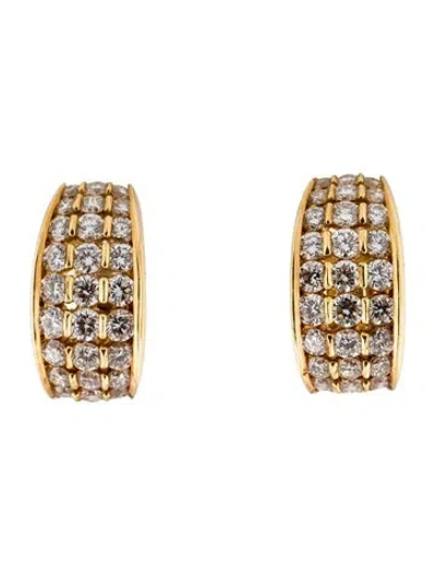 Pre-owned Earrings 18k 5.29ctw Diamond Earclip  In Multi