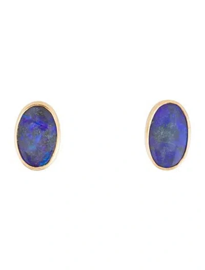 Pre-owned Earrings 18k 5.32ctw Opal Stud  In Multi