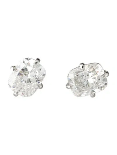 Pre-owned Earrings 18k 6.10ctw Lab-grown Diamond Stud  In Multi
