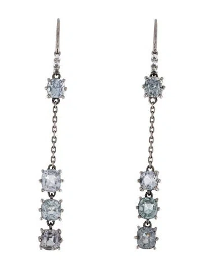 Pre-owned Earrings 18k 6.32ctw Spinel & Topaz Drop  In Multi