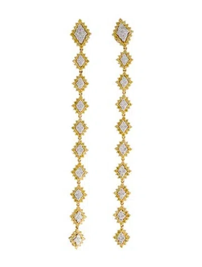 Pre-owned Earrings 18k 6.57ctw Diamond Chandelier  In Multi