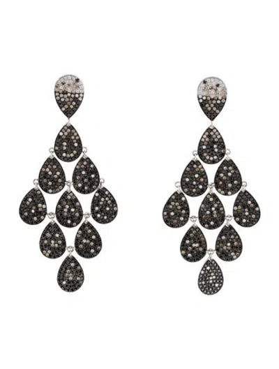 Pre-owned Earrings 18k 6.80ctw Diamond Chandelier Drop  In Multi