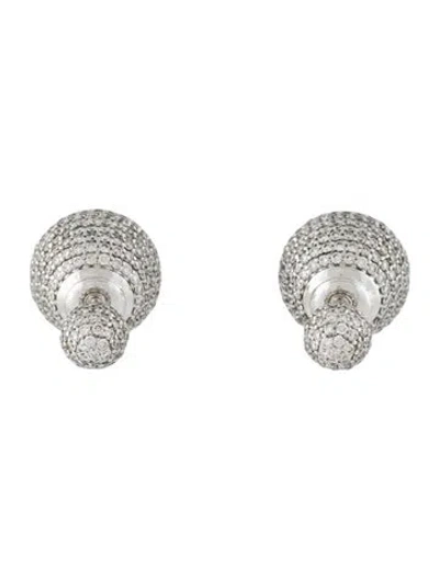 Pre-owned Earrings 18k 7.16ctw Diamond Stud  In Multi