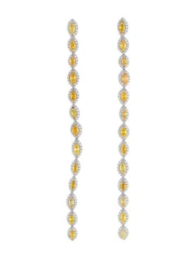 Pre-owned Earrings 18k 9.41ctw Diamond Drop  In Multi