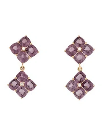 Pre-owned Earrings 18k 9.50ct. Spinel & Topaz Drop  In Multi