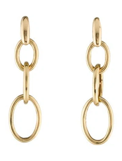 Pre-owned Earrings 18k Chain Drop  In Multi