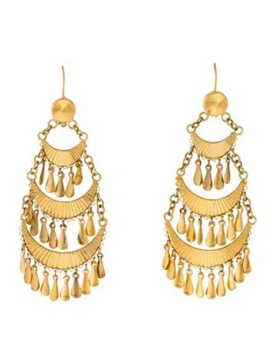 Pre-owned Earrings 18k Chandelier Drop  In Multi