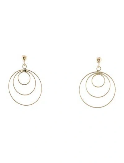 Pre-owned Earrings 18k Circle Drop  In Multi