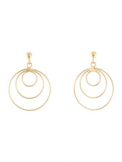 Pre-owned Earrings 18k Circle Drop  In Multi