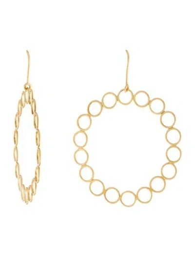 Pre-owned Earrings 18k Circle Link Hoop  In Multi