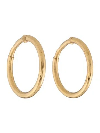 Pre-owned Earrings 18k Clip-on Hoop  In Multi