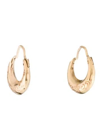 Pre-owned Earrings 18k Crescent Hoop  In Multi