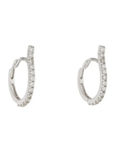 Pre-owned Earrings 18k Cubic Zirconia Hoop  In Multi