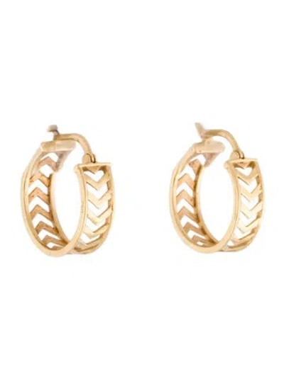 Pre-owned Earrings 18k Cutout Huggie Hoops In Multi