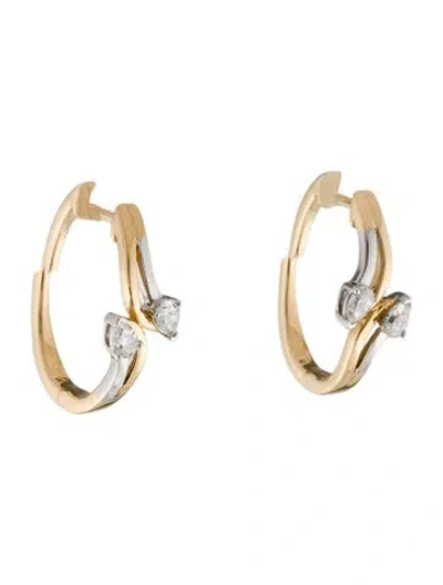 Pre-owned Earrings 18k Diamonad Hoop  In Multi