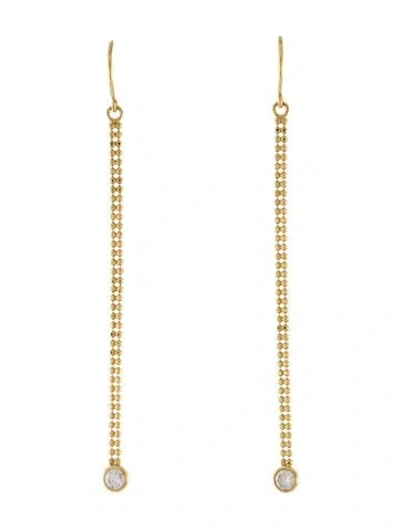 Pre-owned Earrings 18k Diamond Bead Link Drop  In Multi