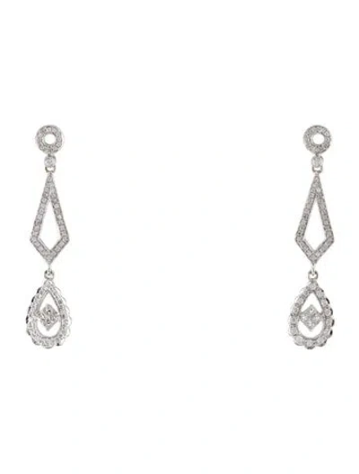 Pre-owned Earrings 18k Diamond Chandelier  In Multi