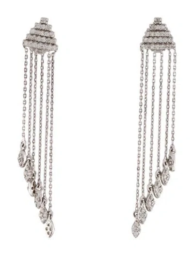 Pre-owned Earrings 18k Diamond Drop  In Multi