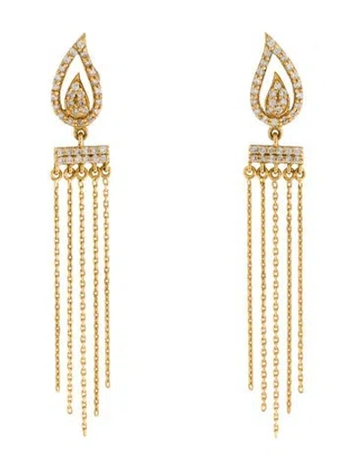 Pre-owned Earrings 18k Diamond Drop  In Multi