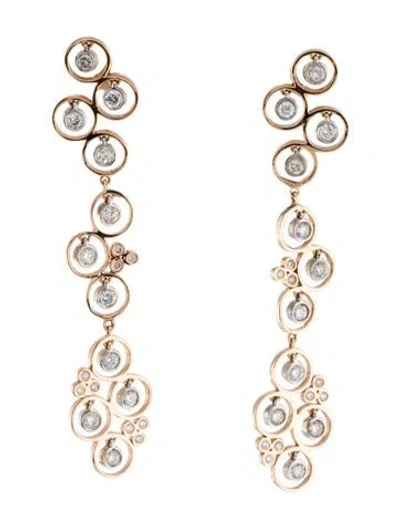 Pre-owned Earrings 18k Diamond Drop  In Multi
