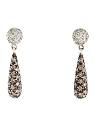 Pre-owned Earrings 18k Diamond Drop  In Multi