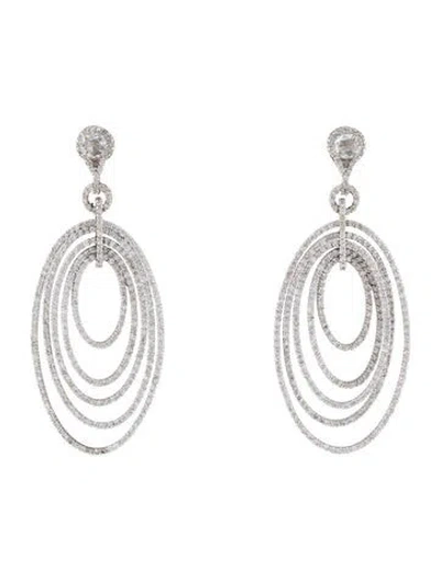 Pre-owned Earrings 18k Diamond Drop  In Multi