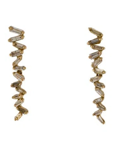 Pre-owned Earrings 18k Diamond Drop  In Multi