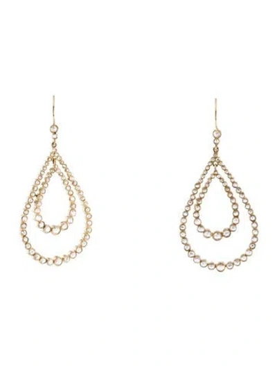 Pre-owned Earrings 18k Diamond Drop  In Multi