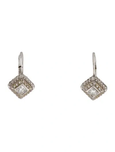 Pre-owned Earrings 18k Diamond Drop  In Multi