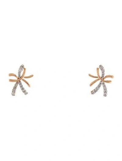 Pre-owned Earrings 18k Diamond Drop  In Multi