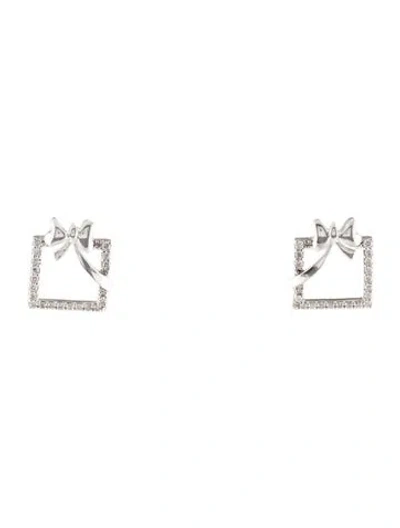 Pre-owned Earrings 18k Diamond Drop  In Multi