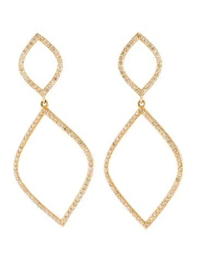 Pre-owned Earrings 18k Diamond Drop  In Multi