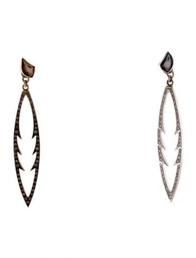 Pre-owned Earrings 18k Diamond Drop  In Multi