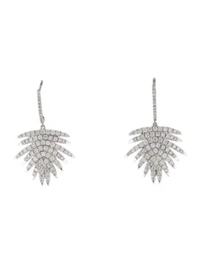 Pre-owned Earrings 18k Diamond Drop  In Multi