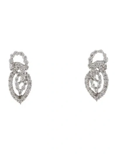 Pre-owned Earrings 18k Diamond Drop  In Multi